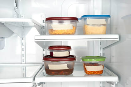 Containers in fridge